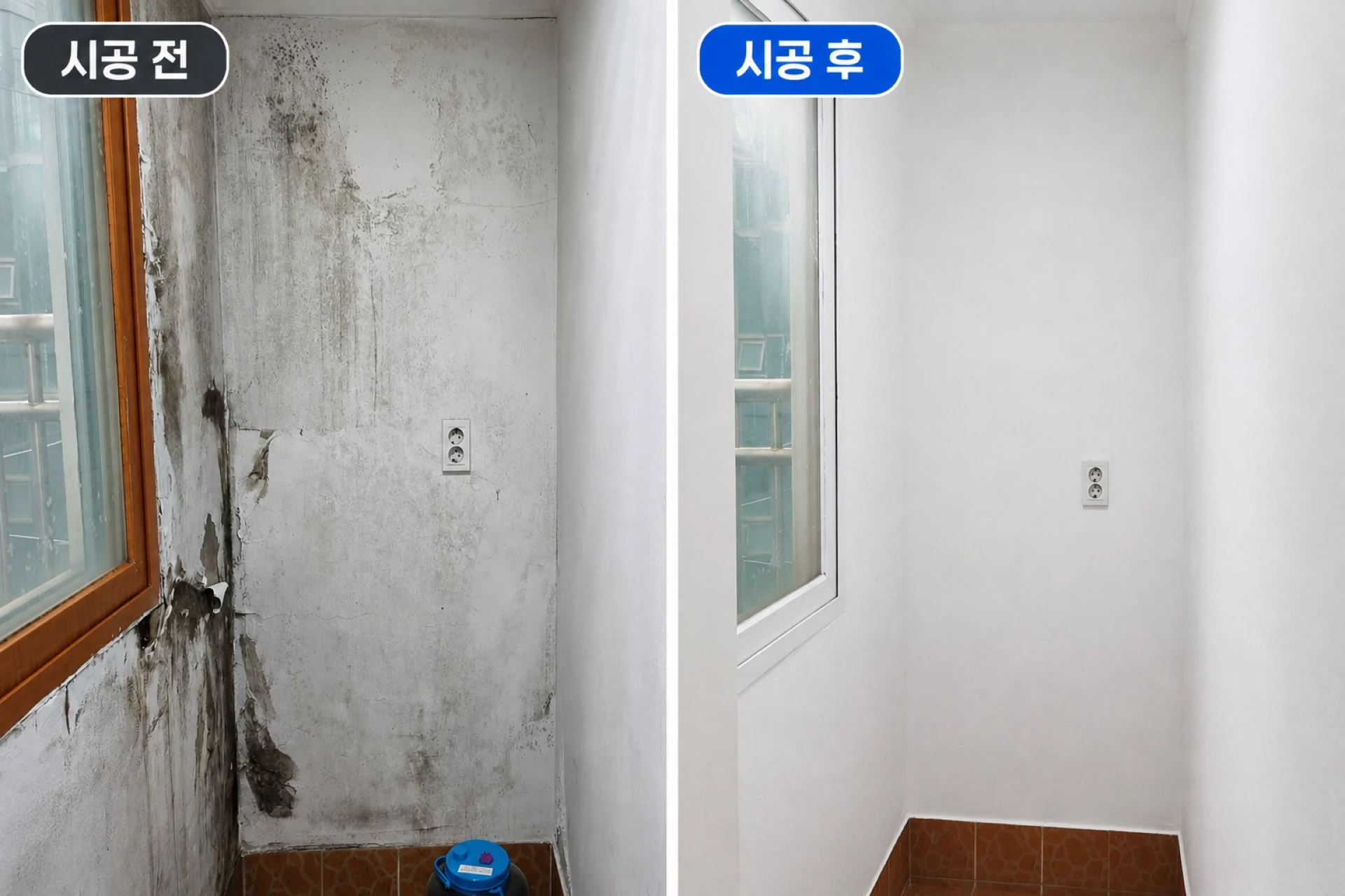 내외부 페인트 시공 전후 비교